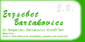 erzsebet bartakovics business card